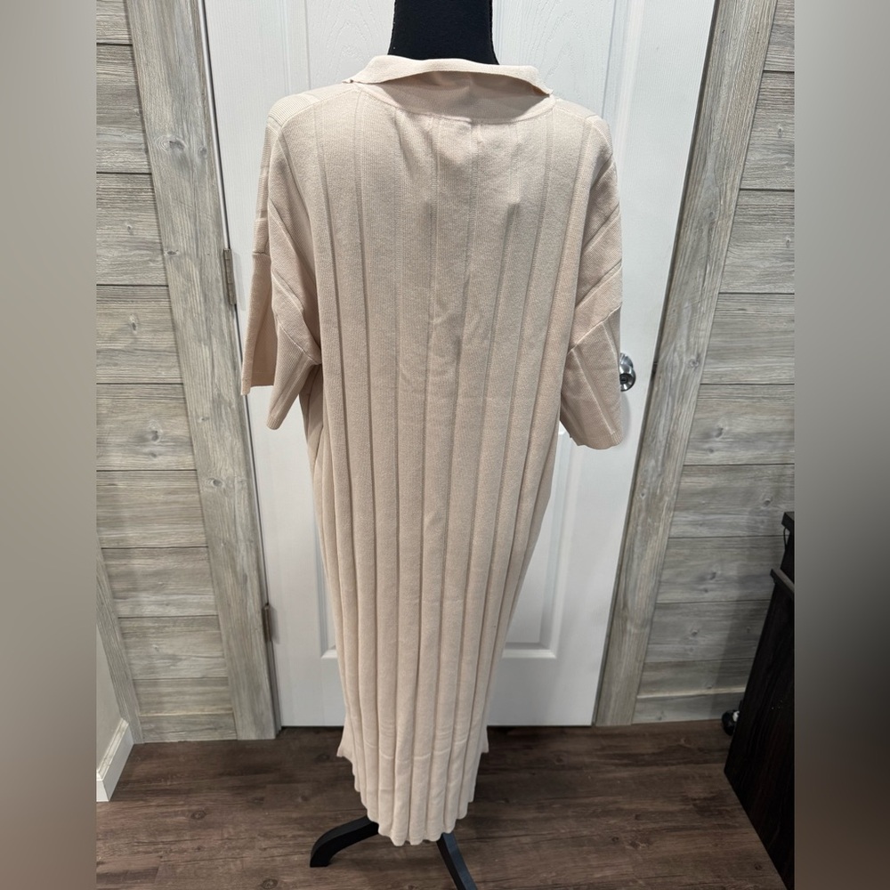 H&M Ribbed Knit Dress- Beige Color - Picture 3 of 4